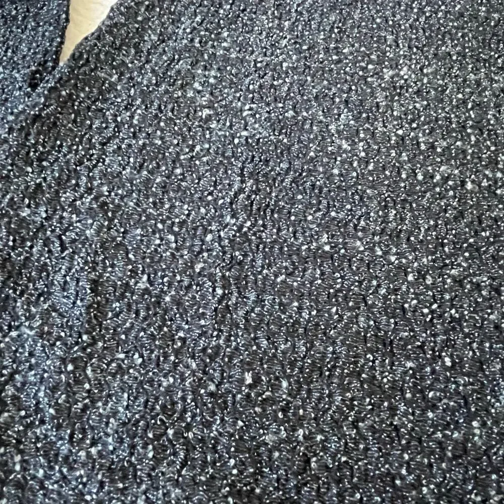 Teenflo Paris Black Marled Knit Sweater Long Sleeve Textured Top T10
